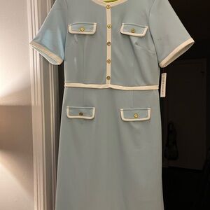 Shelby & Palmer Blue Dress with White Accents